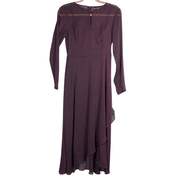 Tommy Hilfiger Womens Sheer Midi Dress & Slip Size 4 Purple Whimsigoth Victorian - Picture 1 of 10